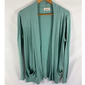 Becaal Coastal Blue Open Front Cardigan Size Large